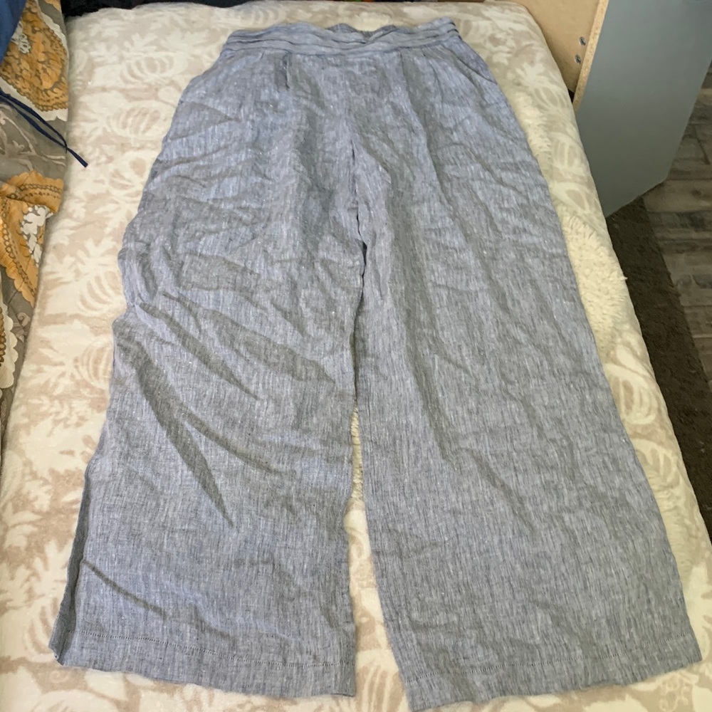 EUC Kyla Seo Stylish Dark Chambray Linen Pants